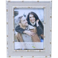 Porta Retrato 10x15cm Ornamental Branco de Bambu
